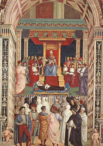 Pope Aeneas Piccolomini Canonizes Catherine of Siena