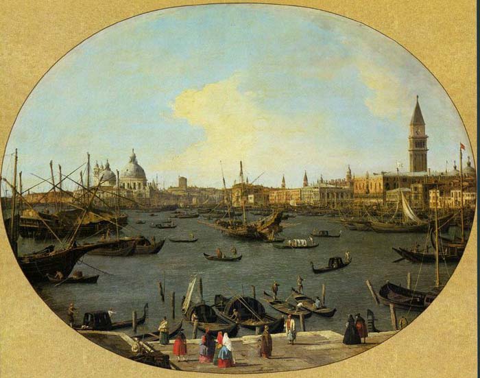 Venice Viewed from the San Giorgio Maggiore - Oil on canvas