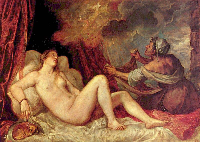 Titian unmatched handling of color is exemplified by his Danae,