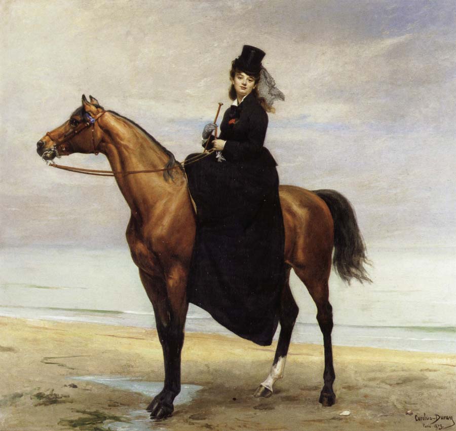 At the Seaside,Sophie Croizette on horseback