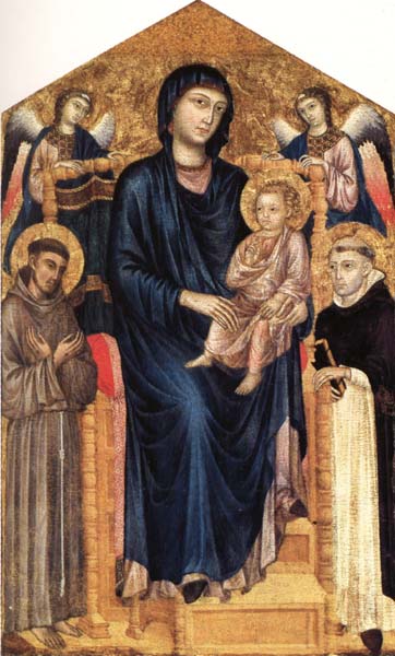 Madonna nad Child Enthroned with Two Angels and SS.Francis and Dominic