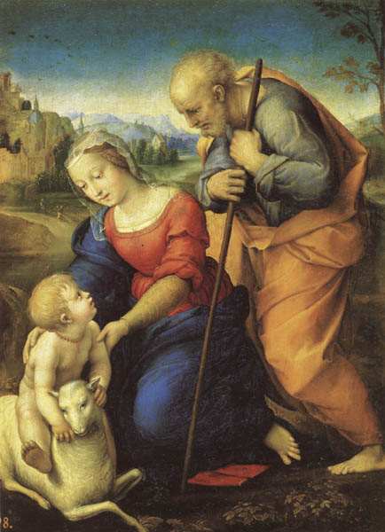 The Holy Family wtih a Lamb
