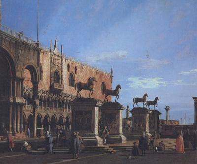 Capriccio con i cavalli della basilica posti sulla Piazzetta (mk21)