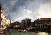 Canaletto The Grand Canal near the Ponte di Rialto sdf oil on canvas