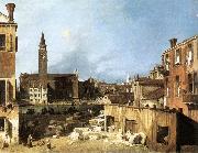Canaletto The Stonemason s Yard oil on canvas