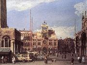 Canaletto Piazza San Marco: the Clocktower f oil on canvas