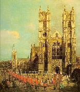 Canaletto Westminster Abbey with a Procession of the Knights of Bath oil on canvas