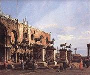 Canaletto Capriccio: The Horses of San Marco in the Piazzetta china oil painting artist