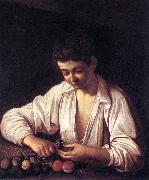 Caravaggio Boy Peeling a Fruit df oil on canvas