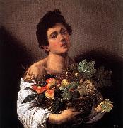 Caravaggio Boy with a Basket of Fruit f oil on canvas
