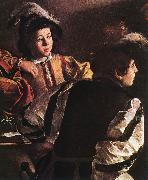 Caravaggio The Calling of Saint Matthew (detail) urt oil on canvas
