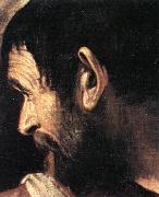 Caravaggio Supper at Emmaus (detail) d oil on canvas