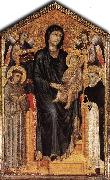 Cimabue Madonna Enthroned with the Child, St Francis St. Domenico and two Angels dfg oil on canvas