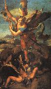 Raphael Saint Michael Trampling the Dragon oil on canvas