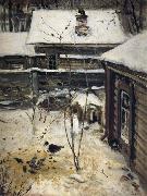 A.K.Cabpacob Yard-Winter oil on canvas