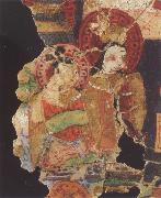 Bihzad Fragment of a Manichaean manuscript,with the Hindu gods Ganesh,Vishnu oil on canvas