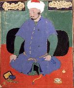 Bihzad Portrait of the Uzbek emir Shaybani Khan,seen here wearing a Sunni turban oil painting