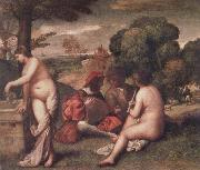 Giorgione The Pastoral Concert oil on canvas