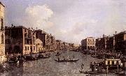 Canaletto Looking South-East from the Campo Santa Sophia to the Rialto Bridge painting