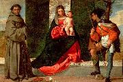 Giorgione Madonna with the Child, St Anthony of Padua and St Roch oil on canvas