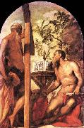 Tintoretto St Jerome and St Andrew oil on canvas