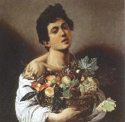Caravaggio boy with a basket of fruit oil painting on canvas
