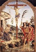 Pinturicchio The Crucifixion with Sts. Jerome and Christopher, oil on canvas