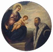 Tintoretto Madonna with Child and Donor, oil on canvas