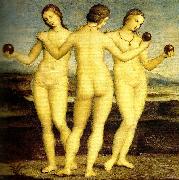 Raphael three graces muse'e conde,chantilly painting