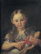 Anonymous Girl with a doll oil painting