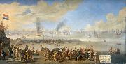 Anonymous The naval battle near Livorno, 14 March 1653: incident of the first Anglo-Dutch War. china oil painting artist