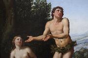 Domenichino Dieu reprimandant Adam et Eve oil on canvas