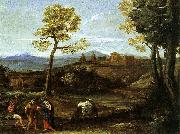 Domenichino Landscape with The Flight into Egypt painting