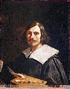 GUERCINO Portrait de lartiste tenant une palette oil on canvas