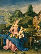 Anonymous Virgin and Child in a Landscape oil painting reproduction