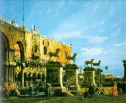 Canaletto Capriccio- The Horses of San Marco in the Piazzetta painting