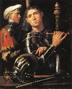 Giorgione Portrait of a Man in Armor with His Page oil on canvas