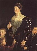 PARMIGIANINO Portrait of the Countess of Sansecodo and Three Children oil on canvas