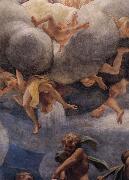 Correggio Assumption of the Virgin,details with Eve,angels,and putti oil painting