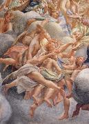 Correggio Assumption of the Virgin,details with angels bearing musical instruments oil painting reproduction