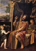 Domenichino Le Roi David jouant de la harpe oil on canvas