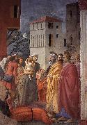 MASACCIO The Distribution of Alms and the Death of Ananias oil on canvas
