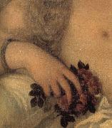 Titian Details of Venus of Urbino oil on canvas