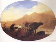 Herdsmen in a Mountainous Landscape Bamboccio