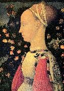 PISANELLO Portrait of Ginerva d'Este oil on canvas