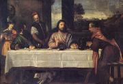 Titian The Supper at Emmaus (mk05) oil on canvas