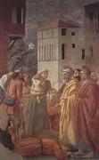 MASACCIO St Peter distributes the Goods of the Community and The Death of Ananias (mk08) oil on canvas