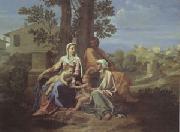 Poussin The Holy Family in a Landscape (mk05) oil on canvas