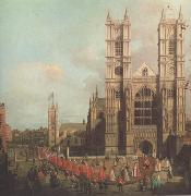 Canaletto L'abbazia di Westminster con la processione dei cavalieri dell'Ordine del Bagno (mk21) oil painting reproduction