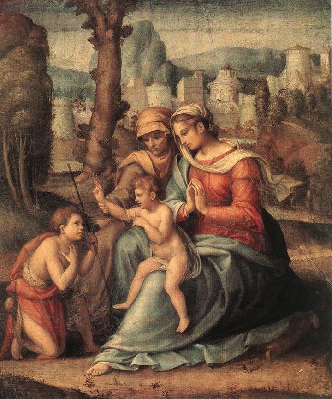 BACCHIACCA Madonna with Child, St Elisabeth and the Infant St John the Baptist china oil painting image